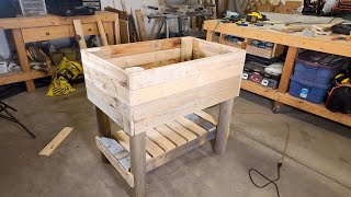 How Make a Raised Planter Box From Pallet Wood [upl. by Batholomew]