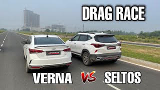 Kia Seltos vs Hyundai Verna  DRAG RACE  Sedan vs SUV [upl. by Stent752]