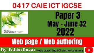 IGCSE ICT 0417  P32  2022  May  June  Web page [upl. by Leeland]