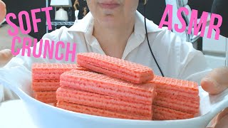 ASMR EATING SOUNDS OF STRAWBERRY PINK WAFERS🍓 VERY RELAXING😊 [upl. by Elijah909]