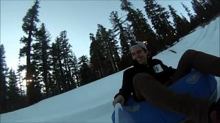 Snow Tubing Woolys Tube Park Mammoth Mt CA [upl. by Elexa629]