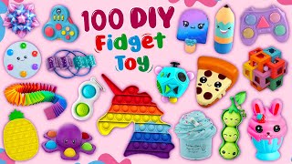 100 DIY FIDGET TOYS IDEAS  VIRAL TIKTOK FIDGET TOYS  POP IT  SQUISHY and more [upl. by Eslek]