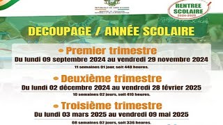 Rentrée Scolaire 20242025 Découpage De LAnnée Et Dates Des Congés Et Vacances  Conseils Utiles [upl. by Dlopoel]