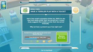 SIMS FREEPLAY  Weekly Tasks  Have a Toddler Play with tea set [upl. by Bailie469]