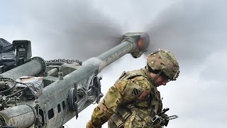 US Soldiers Intense Live Fire With the M777 Howitzer [upl. by Melvina]