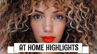 HOW TO HIGHLIGHTOMBRE CURLY HAIR AT HOME DIY  REVLON FROST amp GLOW [upl. by Certie663]