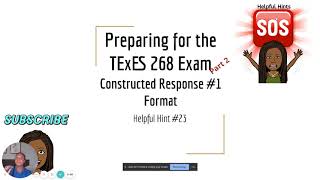 TExES 268 Exam Constructed Response 1 [upl. by Ydnim]