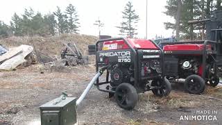 Predator 8750 Inverter Generator Running on Woodgas [upl. by Nate224]