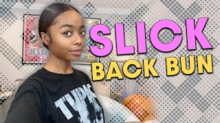 HOW TO SLICK BACK BUN TUTORIAL SKAI JACKSON [upl. by Emmi]