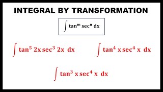 INTEGRAL OF TRIGONOMETRIC FUNCTIONS BY TRANSFORMATION FOR SEC AND TAN [upl. by Dibru]