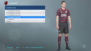 NOVO UNIFORME DO FLAMENGO BS2 PES 2019 ONLINE ESSE FICOU TOP [upl. by Euphemiah722]