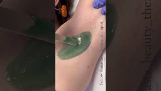 Professional under arm waxing short hair hard wax esthetician waxing estheticianlife [upl. by Alver]