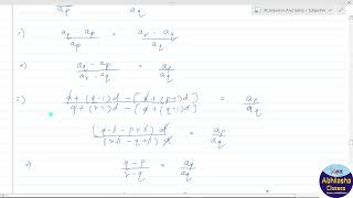 XIARTHQ081  If the pth qth rth and sth terms of an AP be in GP prove that p – q q – r [upl. by Karim122]