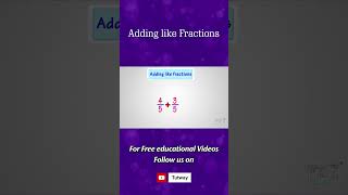 Learn Basic Math  Fractions  Adding Like Fractions  Adding Fractions  Concept amp Examples shorts [upl. by Sousa]