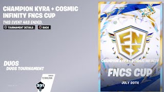 How We Won The Champion Kyra FNCS Skin Cup WITH NO COMMS🏆 [upl. by Noonberg]