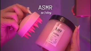 ASMR No Talking Hair Care Treatments Oils Scalp Massage amp Brushing Hair  Layered Sounds [upl. by Alegnasor]