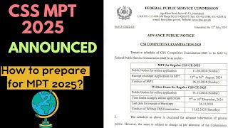 CSS 2025 SCHEDULE IS ANNOUNCED  CSS MPT 2025 IS ANNOUNCED CSS WRITTEN IS ANNOUNCED  CSSTROLOGY [upl. by Eniksre]