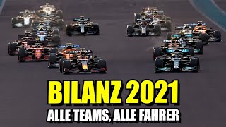 Formel 1 2021 Die große Saisonbilanz für alle Fahrer amp Teams [upl. by Sharity992]