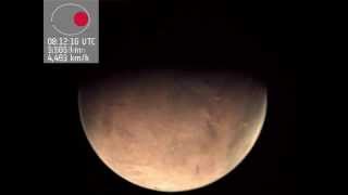 Full orbit How an astronaut will view Mars from orbit  with distance counter [upl. by Oeniri]