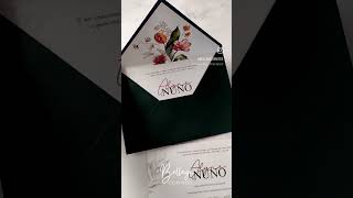 Convite de Casamento com envelope forrado convitedecasamento wedding noivas2023 noivas2024 [upl. by Ecinom]