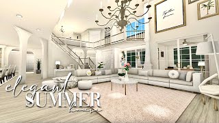 Bloxburg Elegant Summer Family House 334k  No Large Plot  Realistic House Build [upl. by Ximenez]