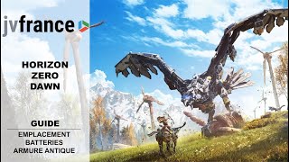 GUIDE  Horizon Zero Dawn  Emplacement des batteries pour larmure antique [upl. by Wernda]