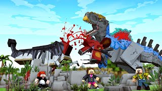 BRIGA DE DINOSSAUROS HIBRIDOS NO MINECRAFT  ACAMPAMENTO JURASSIC WORLD Ep4 [upl. by Cort]