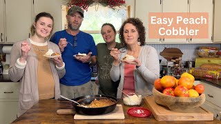 Cast Iron Peach Cobbler with Canned Peaches [upl. by Ashil98]