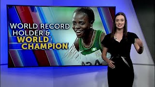 Former Miner Tobi Amusan sets new world record and becomes world champion [upl. by Akienahs]