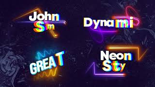 Neon Text Animation  After Effects Template [upl. by Durrell]