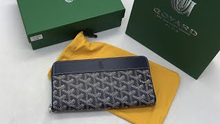 Goyard Portefeuille Matignon GM Bleu Marine Review [upl. by Mersey]