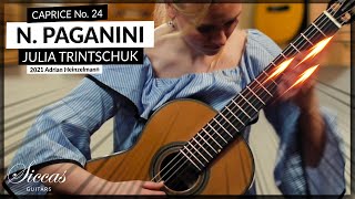 Julia Trintschuk plays Caprice No 24 by Paganini on a 2021 Adrian Heinzelmann Classical Guitar [upl. by Naryk]