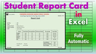 Automatic Report Card in Excel  Student Result Card in Excel [upl. by Ellehsim]