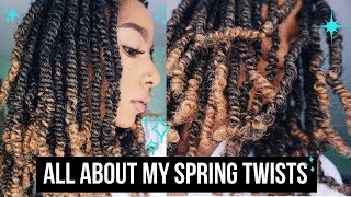 How To SPRING TWIST TUTORIAL ON NATURAL HAIR  Ombre Spring Twist Hair  JaiChanellie [upl. by Heshum960]