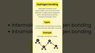 hydrogen bonding definition  hydrogen bonding types  define hydrogen bond with example shorts [upl. by Goode]