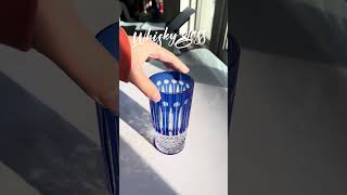 Hand Cut to clear blue cocktail whiskey glass tumbler highball edokirikohomebar gifts [upl. by Namref]