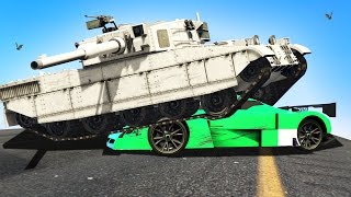 EXTREME TANKS vs CARS GTA 5 Funny Moments [upl. by Harlen]