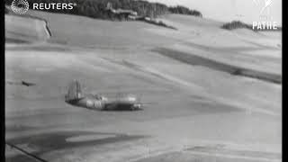 Dramatic low level flying bomber footage 1943 [upl. by Eelidnarb243]