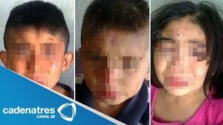 Rescatan a tres hermanos que fueron brutalmente golpeados en Puebla [upl. by Suiratnauq60]