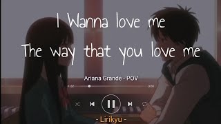 Ariana Grande  POV Lyrics Terjemahan Indonesia [upl. by Karla]