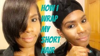 How I wrap my short hair  the technique that finally works for me [upl. by Dwane]