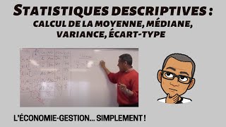 STATISTIQUES DESCRIPTIVES Cours complet  CALCUL DE LA MOYENNE MÉDIANE VARIANCE ÉCARTTYPE [upl. by Vivianna]