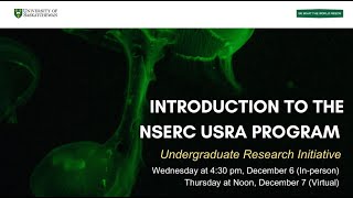 USask NSERC USRA Process Info Session 2024 [upl. by Maxma]