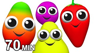 Fruit Songs amp Vegetables Rhymes  Learn Names of Fruits  Childrens English ESL  Busy Beavers [upl. by Rosemonde]