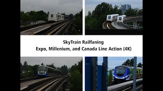 SkyTrain Railfanning  Expo Millenium and Canada Line Action 4K [upl. by Nylanej]