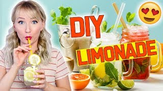 DIY LIMONADE  4 EASY Sommer Getränke  Erfrischend amp Lecker  TheBeauty2go [upl. by Llerrah]