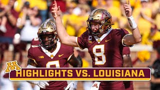 LouisianaLafayette at Minnesota  Highlights  Big Ten Football  Sept 30 2023 [upl. by Nurat]