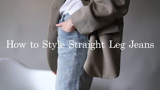 How to Style Straight Leg Jeans for Spring  5 Outfit Ideas [upl. by Gerdi545]