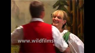 Austrian folk music and dance from the Tyrol in Austria Tiroler restaurant in Innsbruck Austria [upl. by Stilwell]