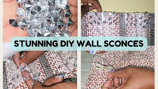 Stunning DIY Wall Sconces with Gift Paper amp Plastic File Folder  Easy Home Decor [upl. by Egidius]